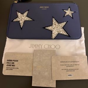 Jimmy Choo Blue Leather Pouch